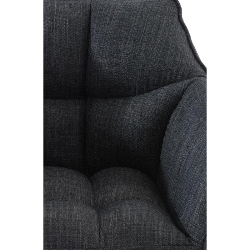 Tabouret de bar Damaso W en tissu avec structure à 4 pieds gris foncé