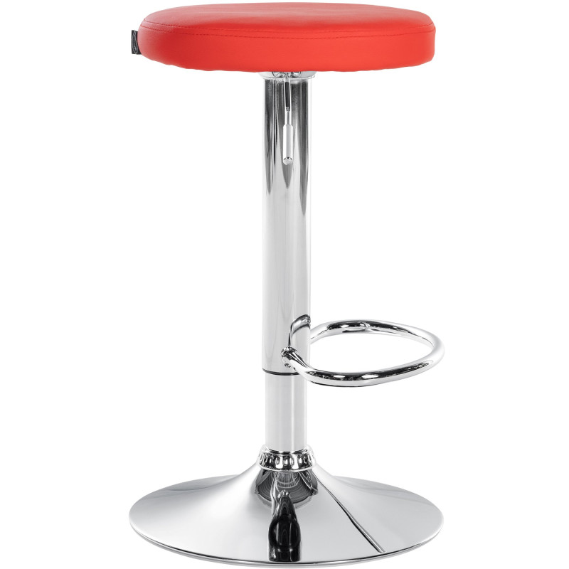 Tabouret de bar Ponte simili cuir chromé rouge