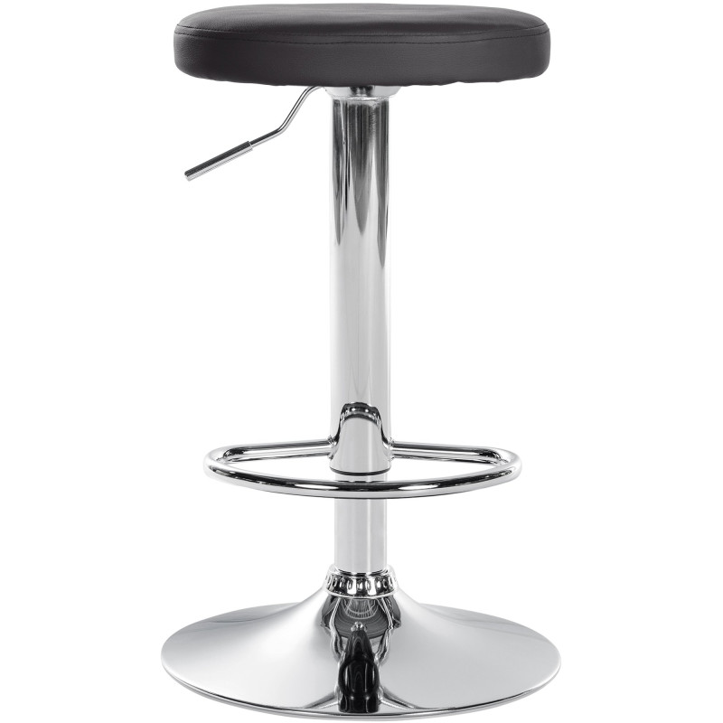 Tabouret de bar Ponte simili cuir chromé noir