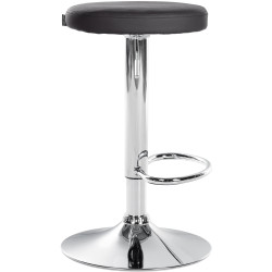 Tabouret de bar Ponte simili cuir chromé noir