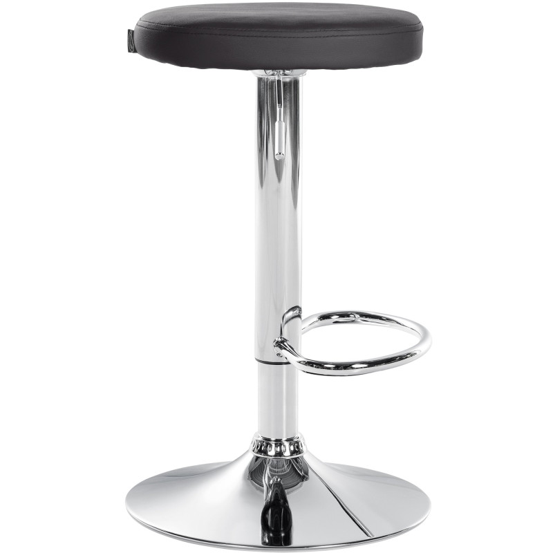 Tabouret de bar Ponte simili cuir chromé noir