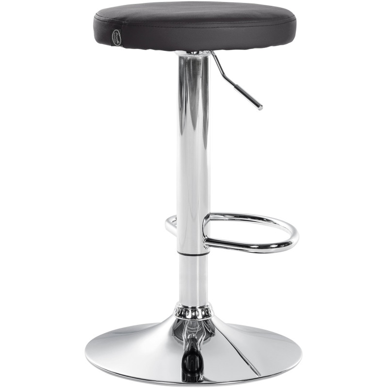 Tabouret de bar Ponte simili cuir chromé noir
