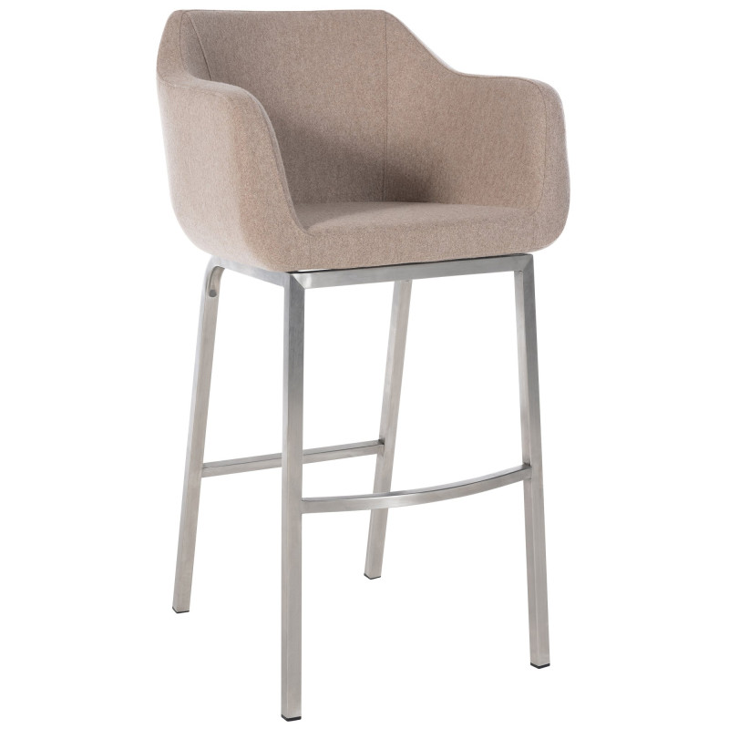 Tabouret de bar Monea E feutre taupe