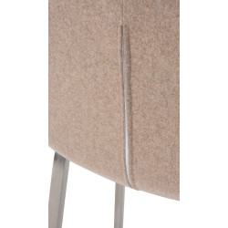 Tabouret de bar Monea E feutre taupe