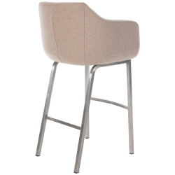Tabouret de bar Monea E feutre taupe