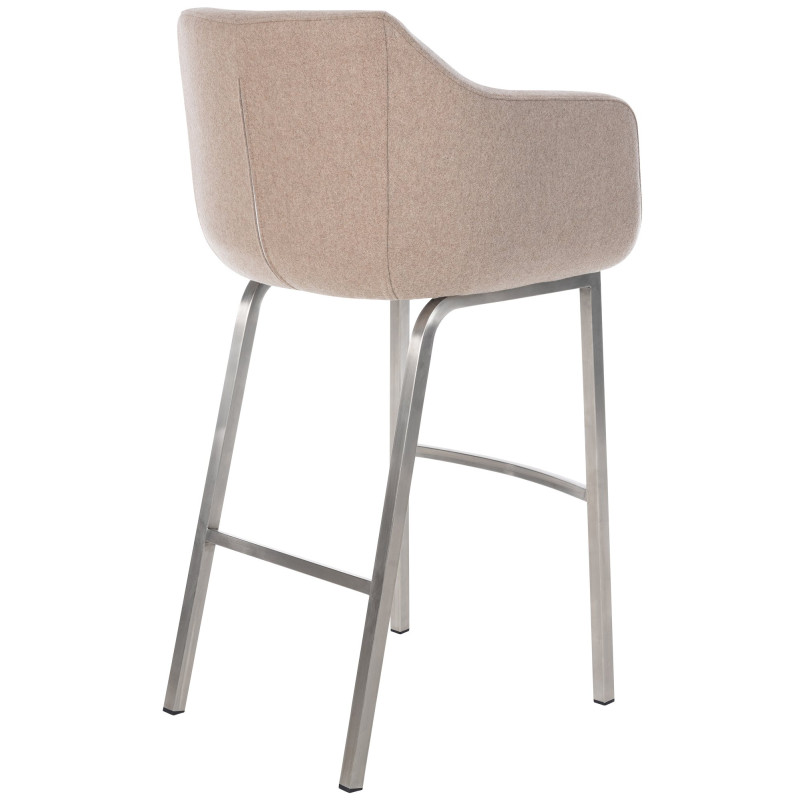 Tabouret de bar Monea E feutre taupe