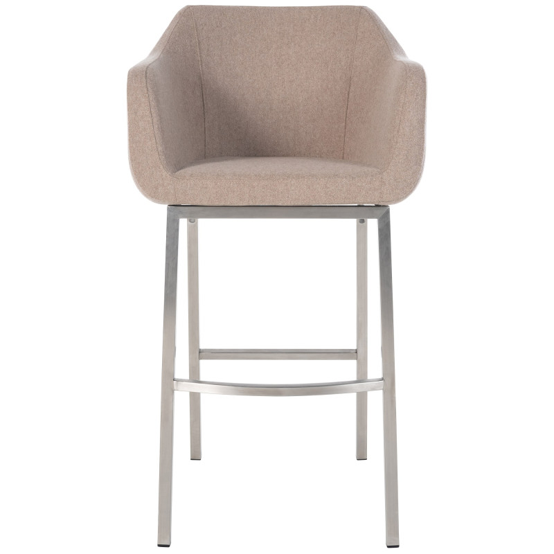Tabouret de bar Monea E feutre taupe