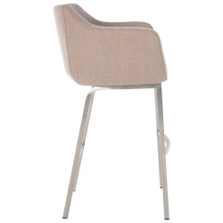 Tabouret de bar Monea E feutre taupe