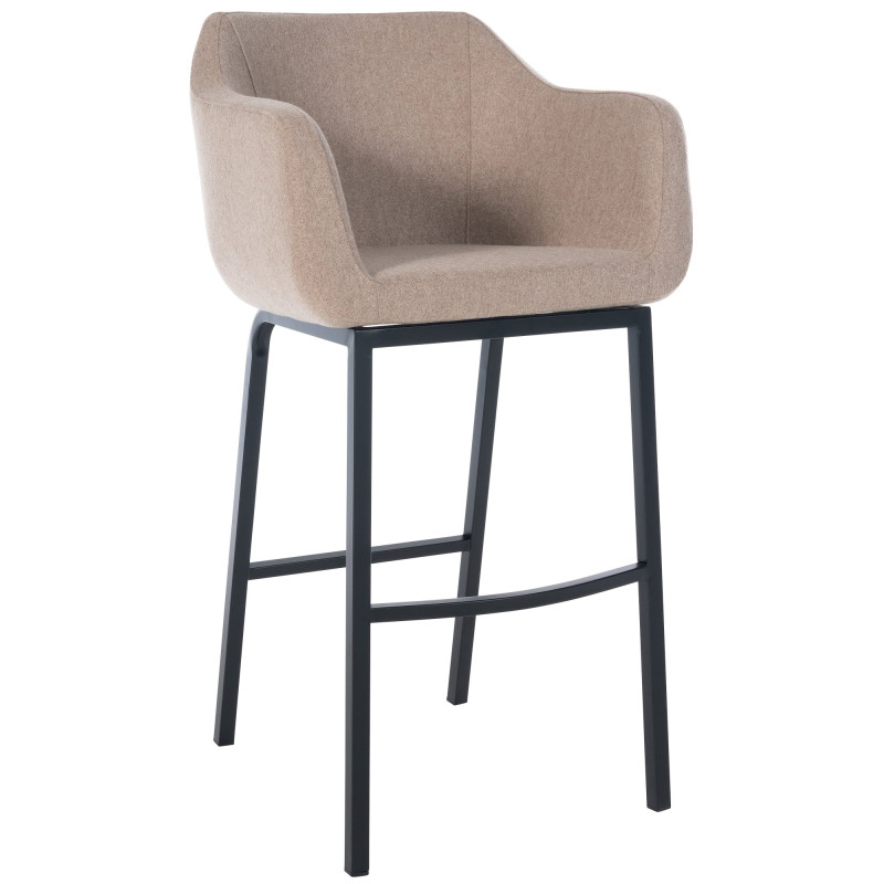 Tabouret de bar Monea B feutre taupe