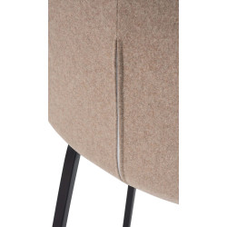 Tabouret de bar Monea B feutre taupe