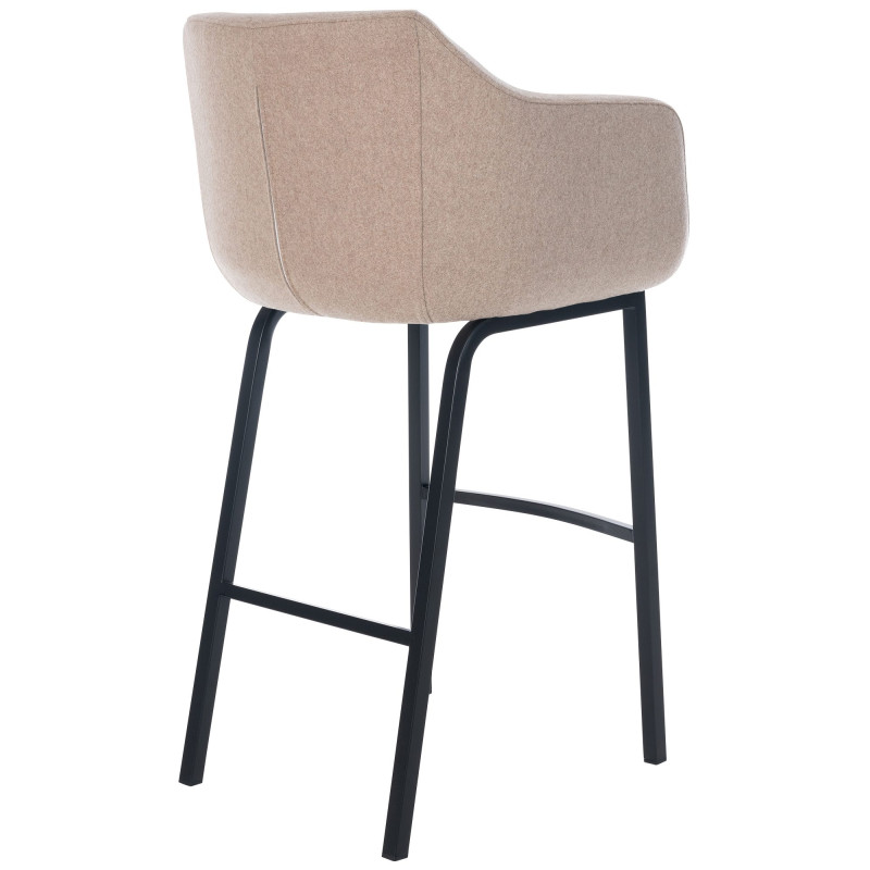 Tabouret de bar Monea B feutre taupe
