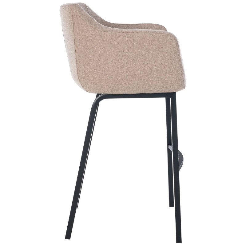 Tabouret de bar Monea B feutre taupe