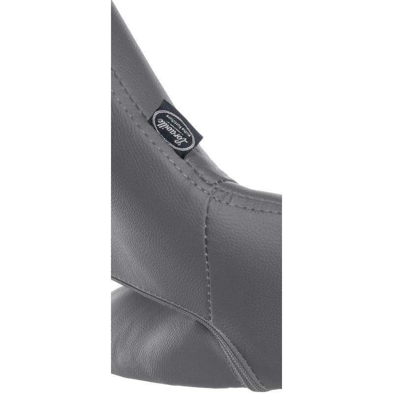 Tabouret de bar Milet en cuir synthétique gris chrome