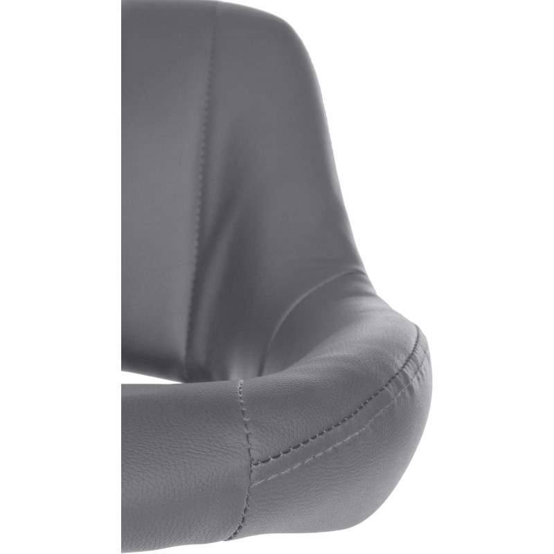 Tabouret de bar Milet en cuir synthétique gris chrome