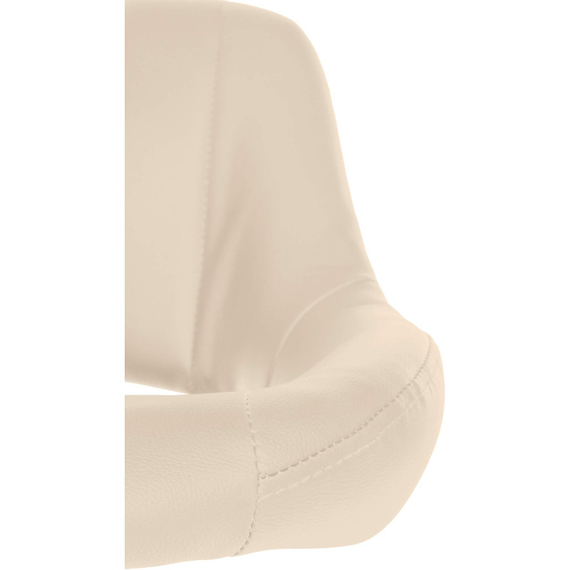 Tabouret de bar Milet en cuir artificiel blanc crème