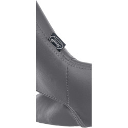 Tabouret de bar Milet en cuir artificiel blanc gris
