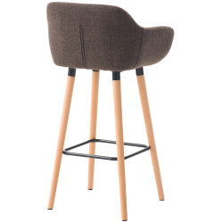 Tabouret de bar Grant en tissu marron