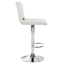 Tabouret de bar Pérou velours chrome crème
