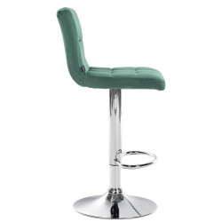 Tabouret de bar Pérou velours vert chrome