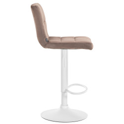 Tabouret de bar Pérou velours blanc marron