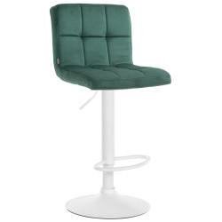 Tabouret de bar Pérou velours blanc vert