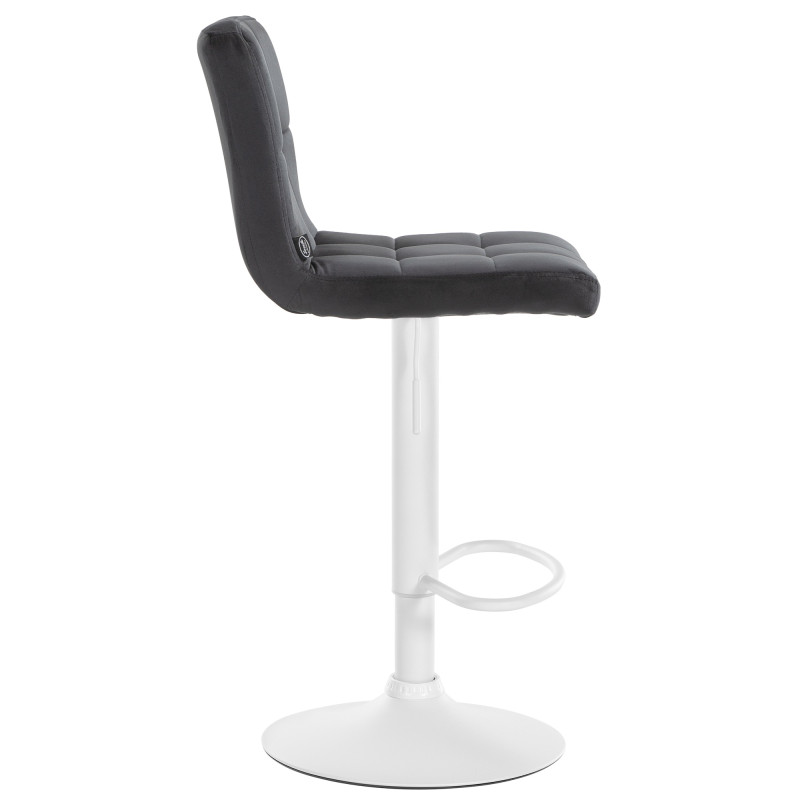 Tabouret de bar Pérou velours blanc noir