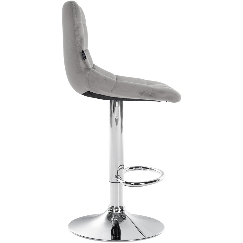 Tabouret de bar Jerry velours gris chrome