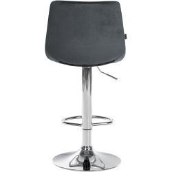 Tabouret de bar Jerry velours chromé gris foncé