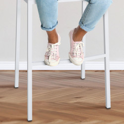 Tabouret de bar Damaso W en tissu avec structure à 4 pieds terre brune
