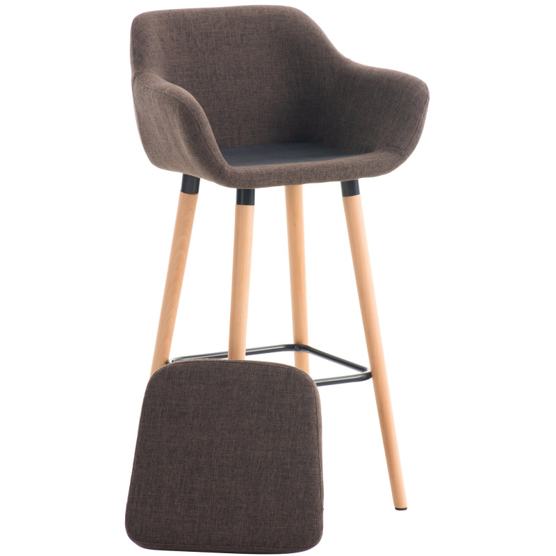 Tabouret de bar Grant en tissu marron