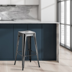 Lot de 4 tabourets de bar Joshua noir