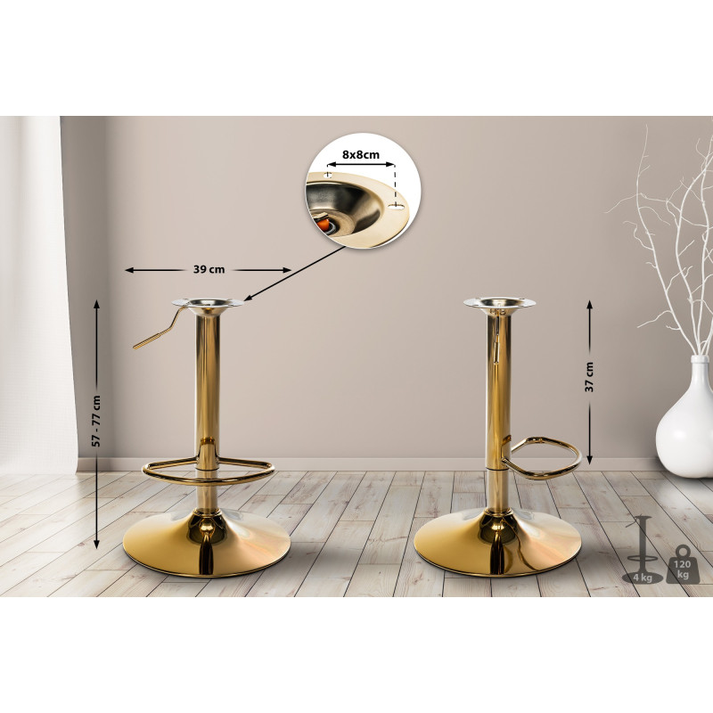 Cadre de remplacement pour tabouret de bar 8 x 8 cm doré