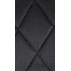 Tabouret de bar Lazio velours noir gris foncé