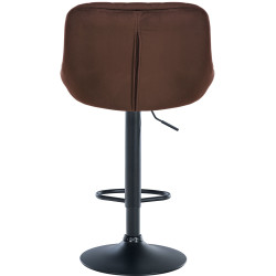 Tabouret de bar Lazio velours noir marron