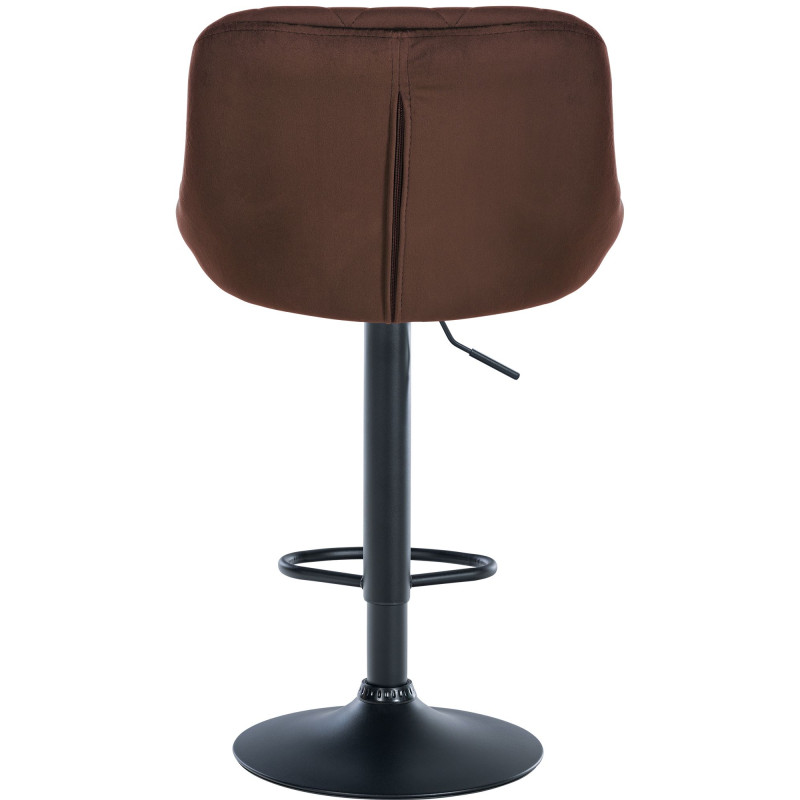 Tabouret de bar Lazio velours noir marron