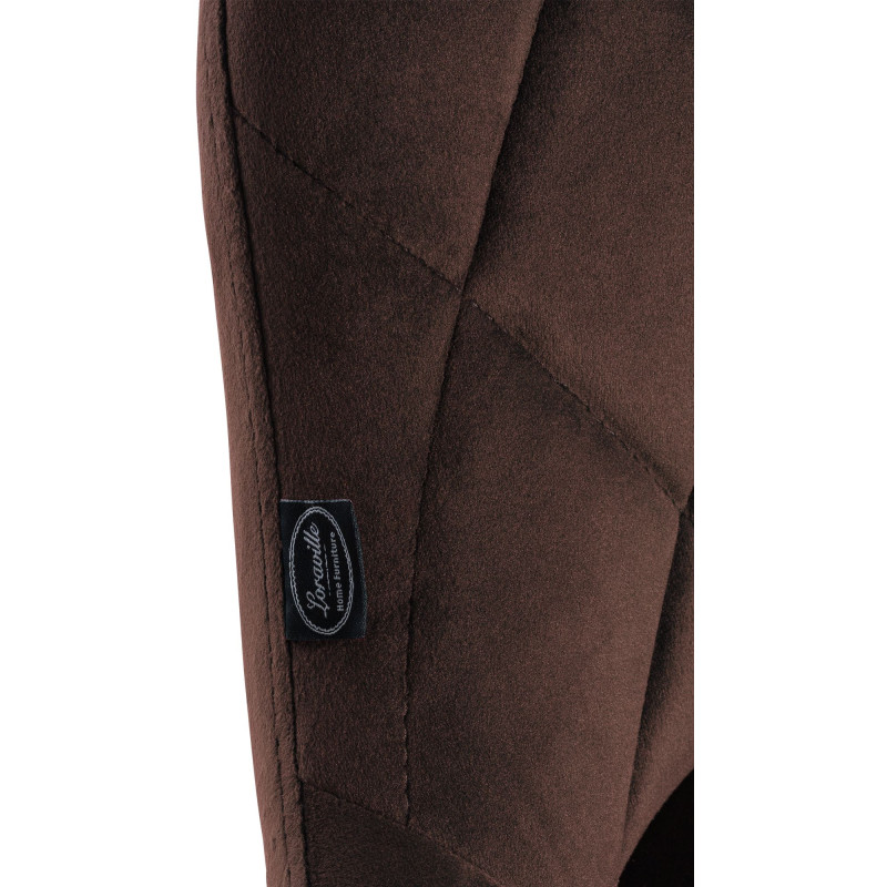 Tabouret de bar Lazio velours noir marron