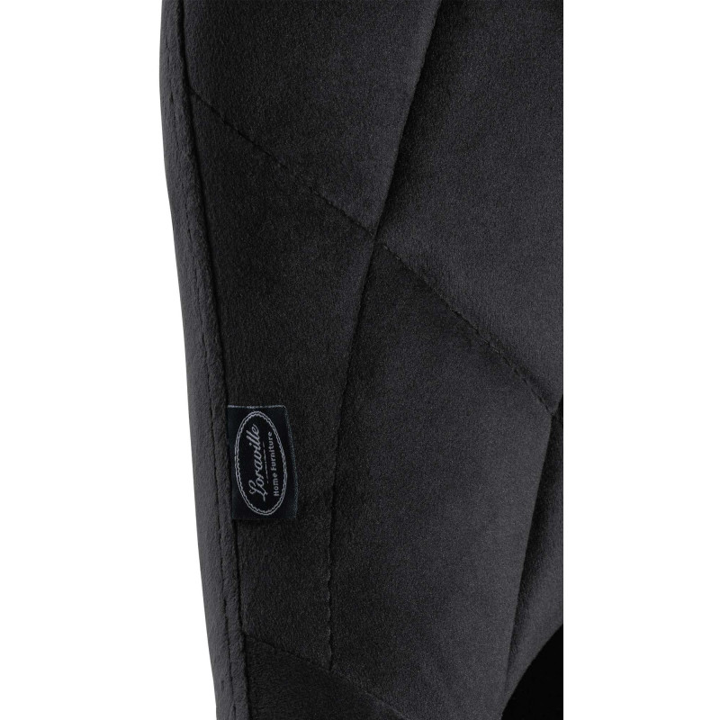 Tabouret de bar Lazio velours noir noir