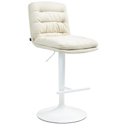 Tabouret de bar en tissu Damar blanc crème