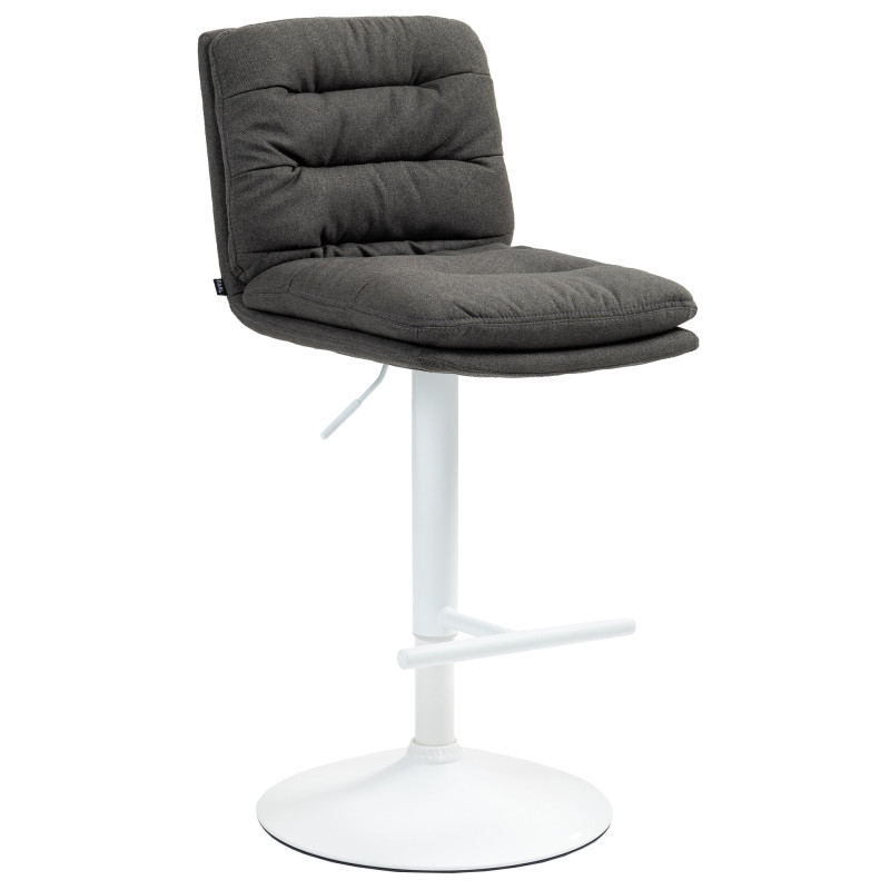 Tabouret de bar en tissu Damar blanc gris foncé