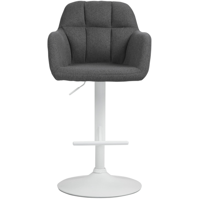 Tabouret de bar Natoma tissu blanc gris foncé