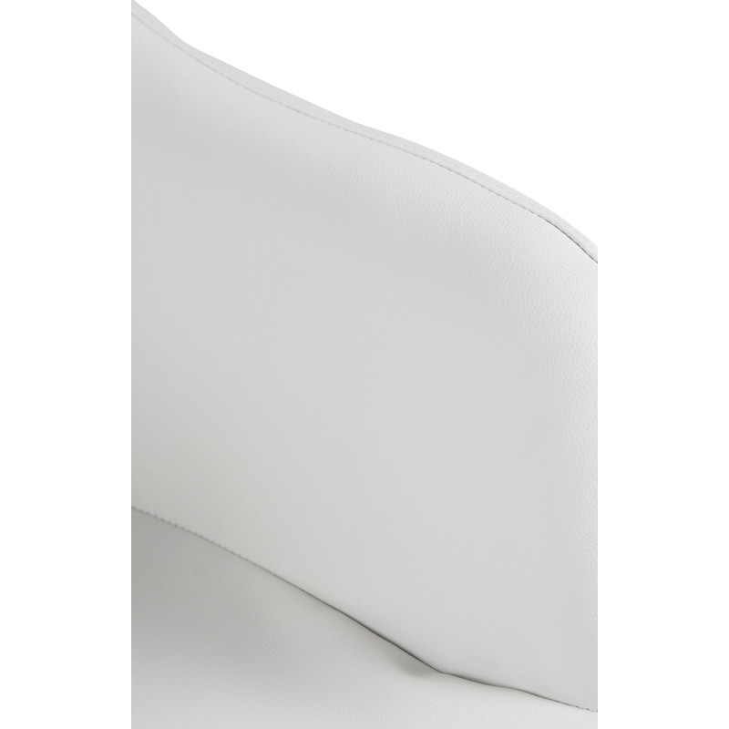 Tabouret de bar Natoma simili cuir chrome blanc