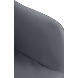 Tabouret de bar Natoma, simili cuir, gris chrome