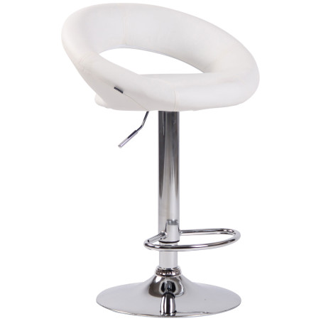 Tabouret de bar Olinda similicuir chrome blanc
