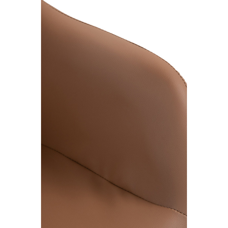 Tabouret de bar Natoma simili cuir chromé marron clair