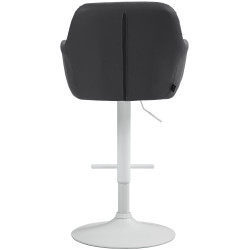 Tabouret de bar Natoma simili cuir blanc noir