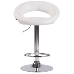 Tabouret de bar Olinda similicuir chrome blanc