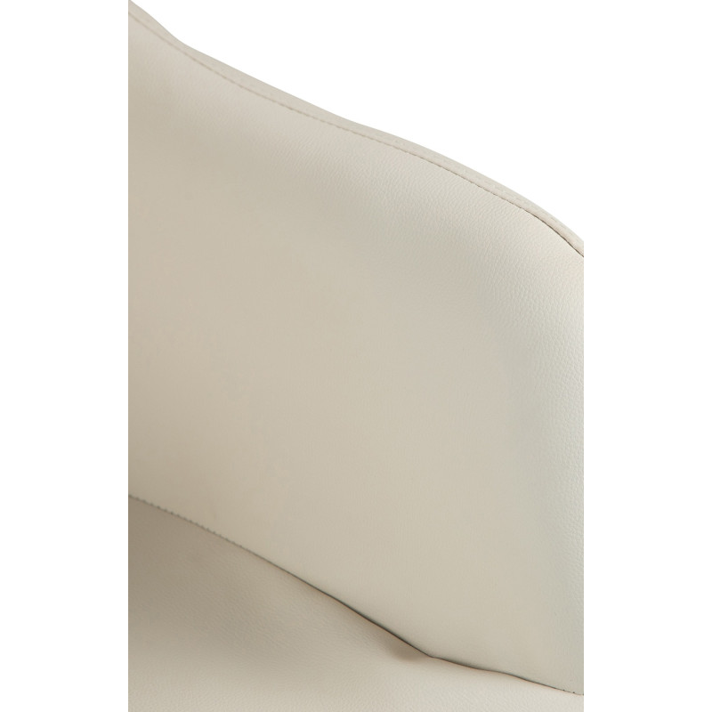 Tabouret de bar Natoma simili cuir blanc crème