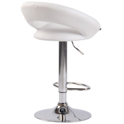 Sgabello Cucina Olinda In Similpelle bianco,cromo