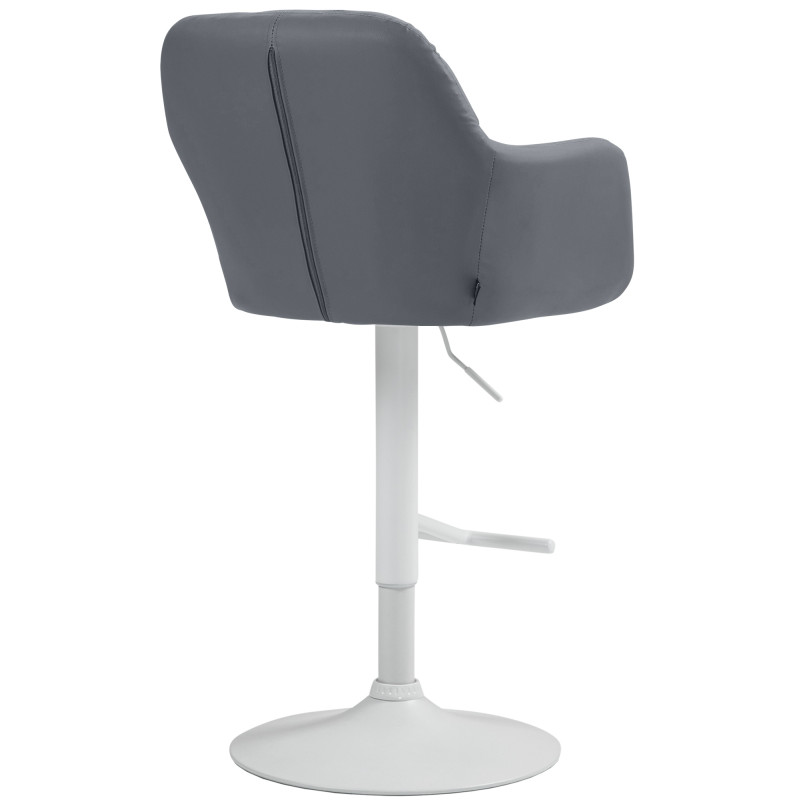 Tabouret de bar Natoma simili cuir blanc gris