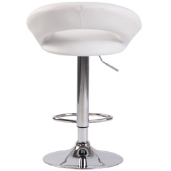 Tabouret de bar Olinda similicuir chrome blanc